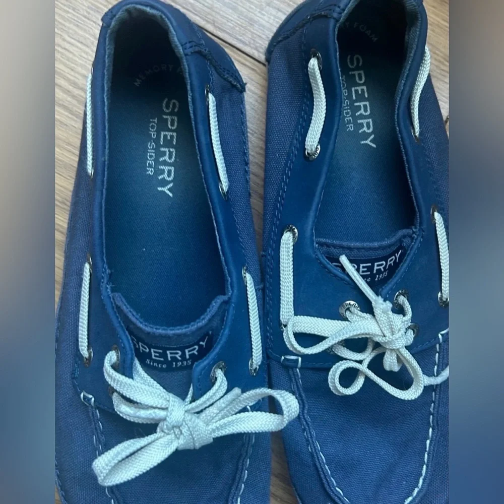 Sperry Loafers Boys Boat Shoes Navy Blue Kids Sperry Shoes Youth Size 5M - Picture 5 of 8